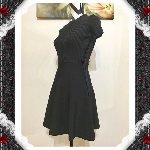 love...ady Dresses & Skirts - Love Ady Side Lace Up Knit Black Dress